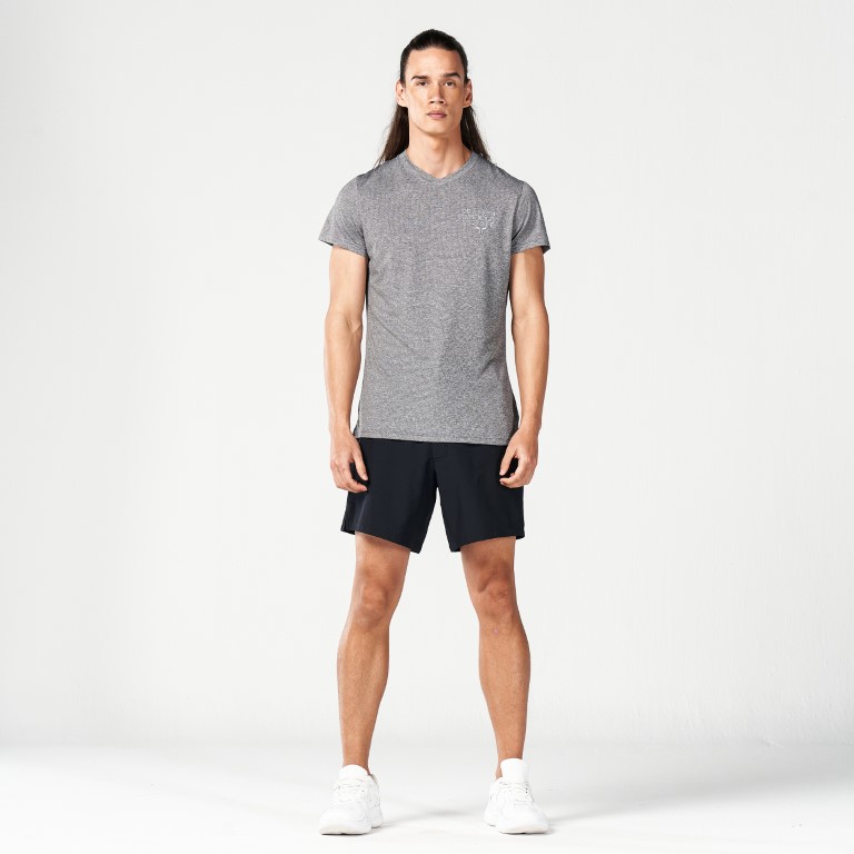 Code V-Neck Muscle Tee - Black Marl